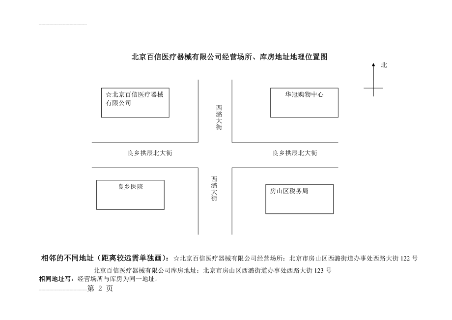 北京百信医疗器械有限公司经营场所、库房地址地理位置图(5页).doc_第2页