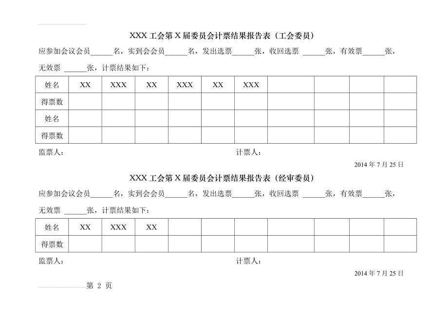 工会选票计票结果统计表(2页).doc_第2页