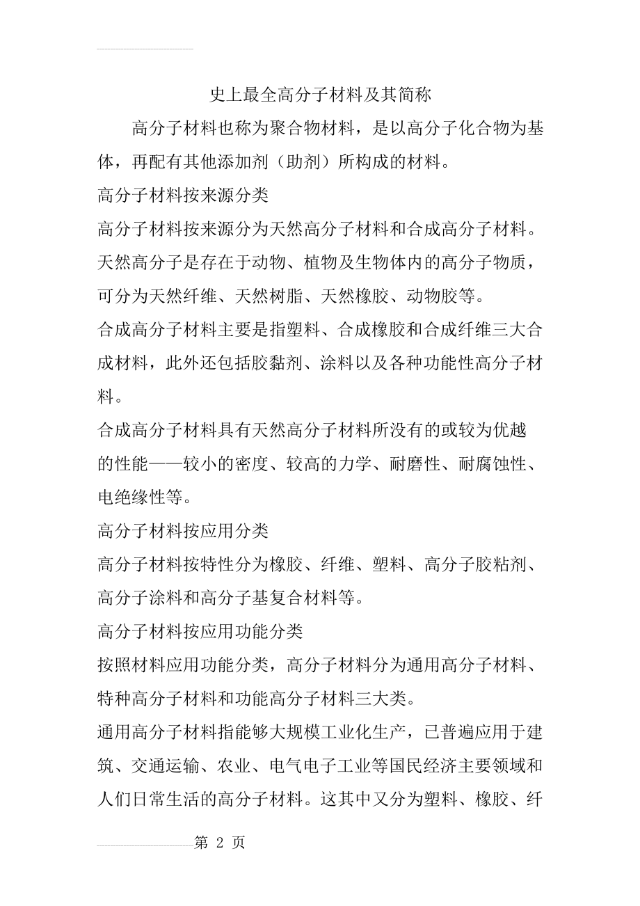 史上最全高分子材料及其简称(22页).doc_第2页