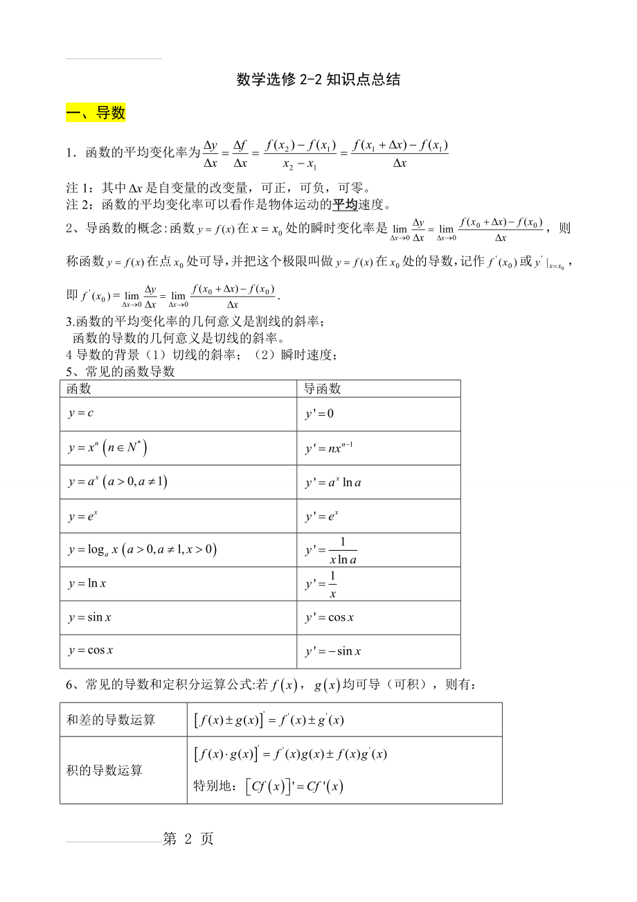 高中数学选修2-2知识点总结(精华版)(6页).doc_第2页