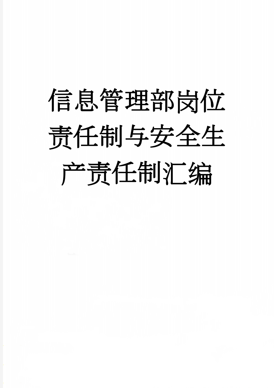 信息管理部岗位责任制与安全生产责任制汇编(23页).doc_第1页