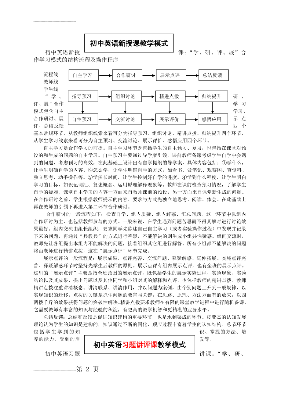 初中英语三种课型课堂教学模式(6页).doc_第2页