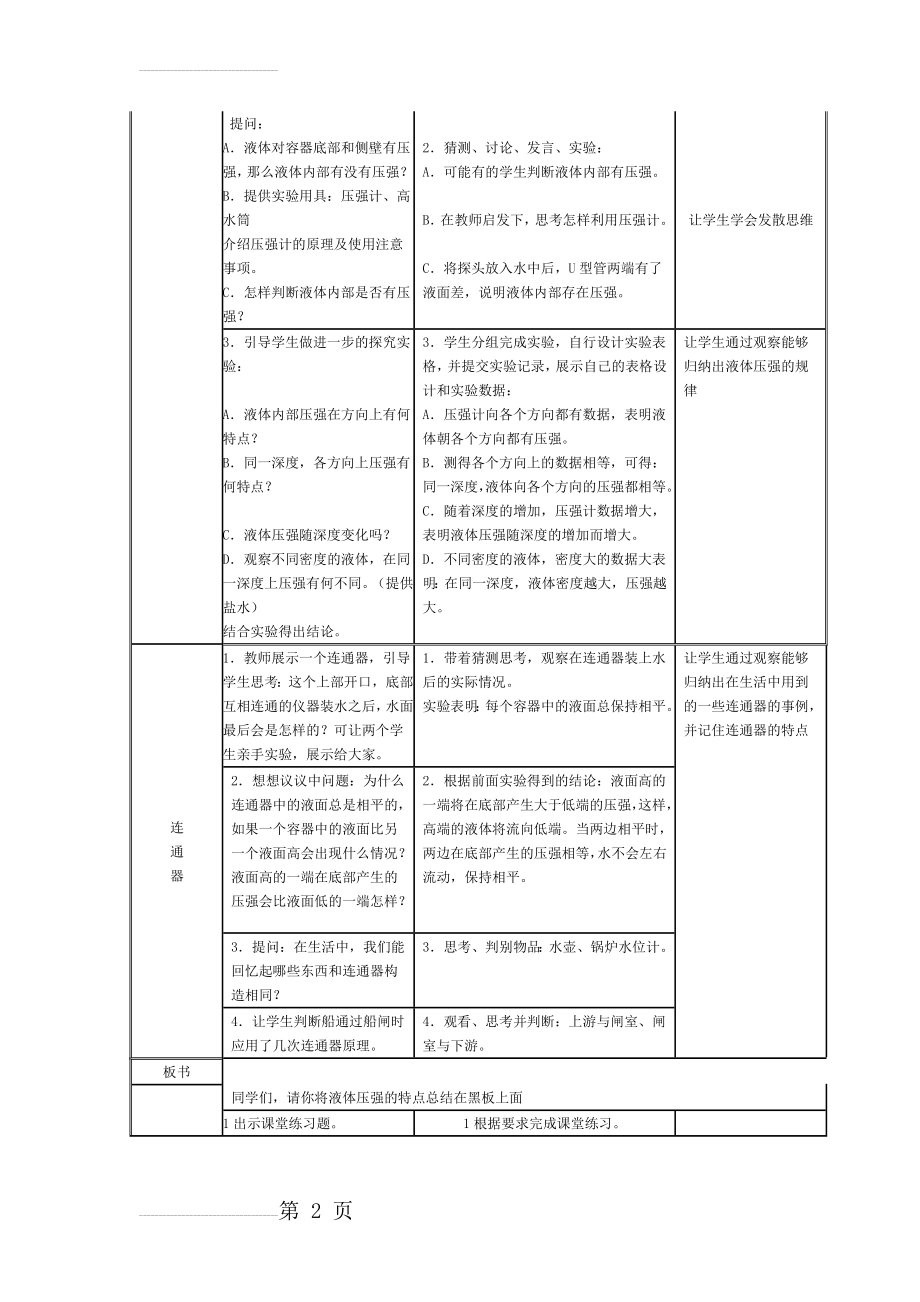 初中物理《液体的压强》教学设计(4页).doc_第2页