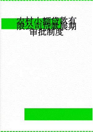 农村小额贷款有限公司贷款展期审批制度(3页).doc