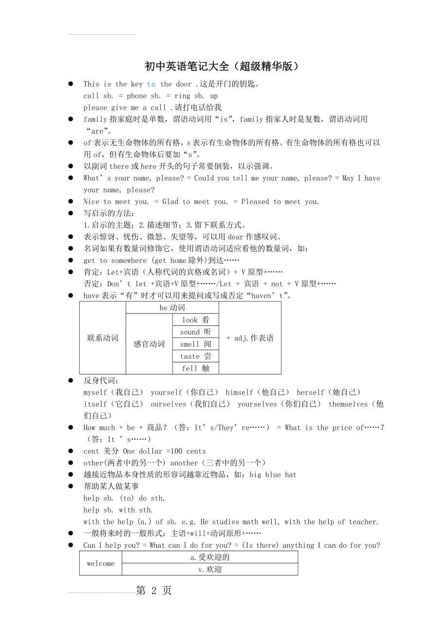 初中英语笔记大全 (超级精华版)(42页).doc_第2页