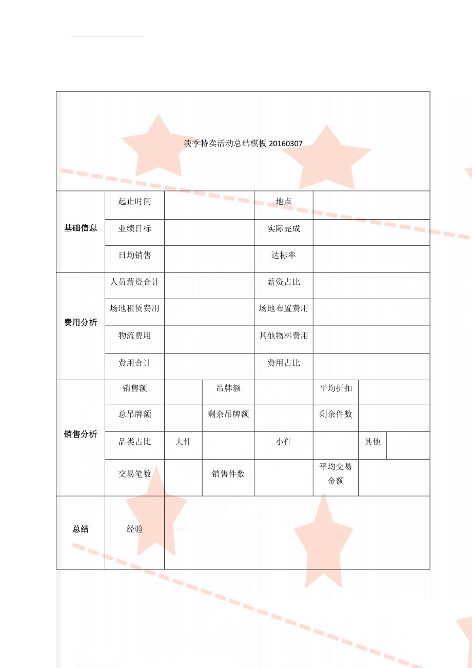 淡季特卖活动总结模板20160307(2页).doc_第1页