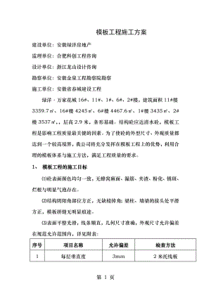 砖混模板工程施工方案.doc