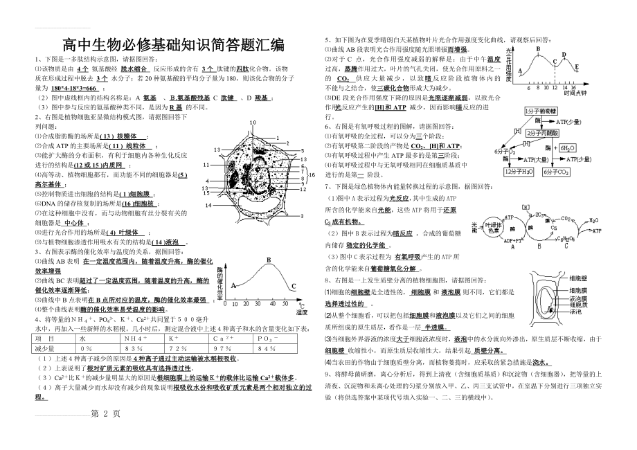 高中生物必修基础知识简答题汇编(16页).doc_第2页