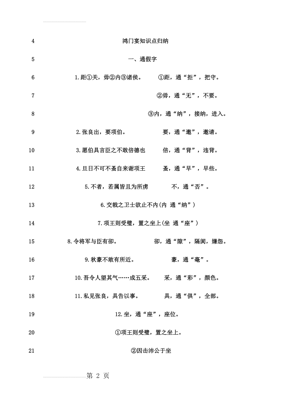 鸿门宴知识点归纳(38页).doc_第2页