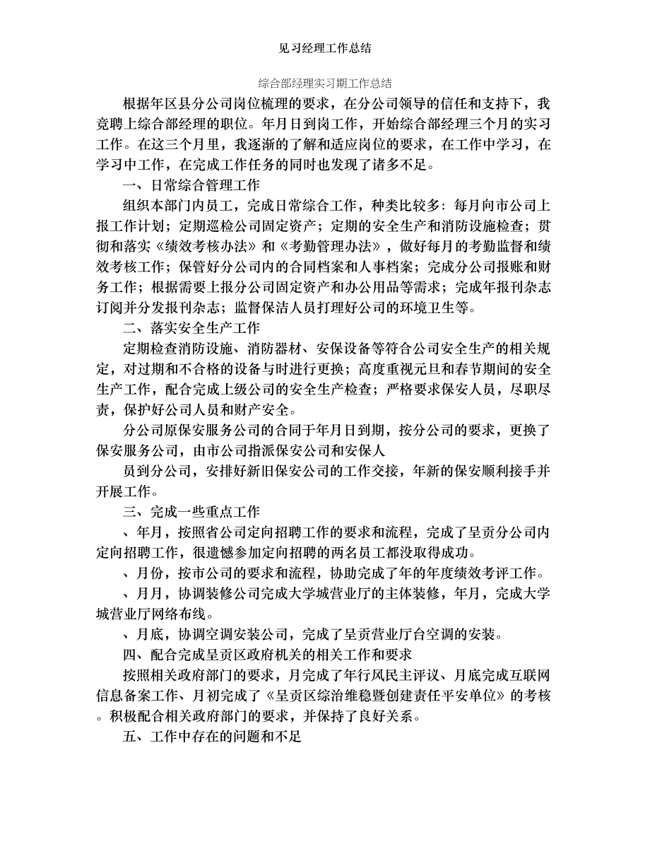 见习经理工作总结.doc_第1页