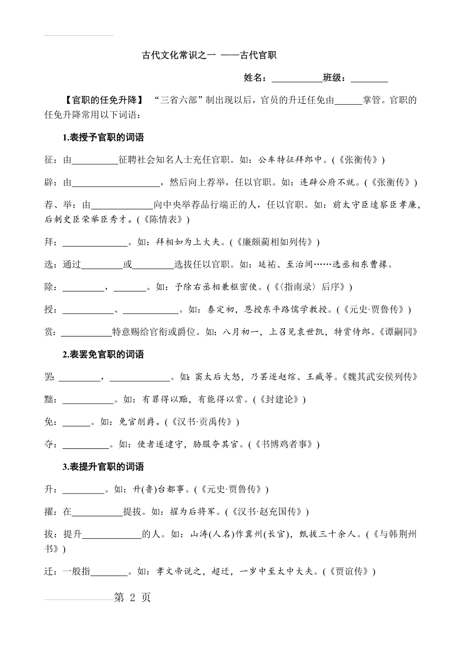 古代文化常识一古代官职(7页).doc_第2页