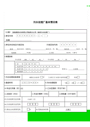 污水处理厂基本情况表(13页).doc