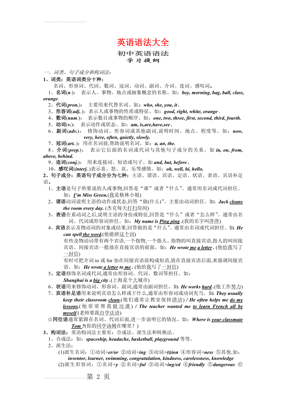 初中英语语法大全[知识点总结可打印](54页).doc_第2页