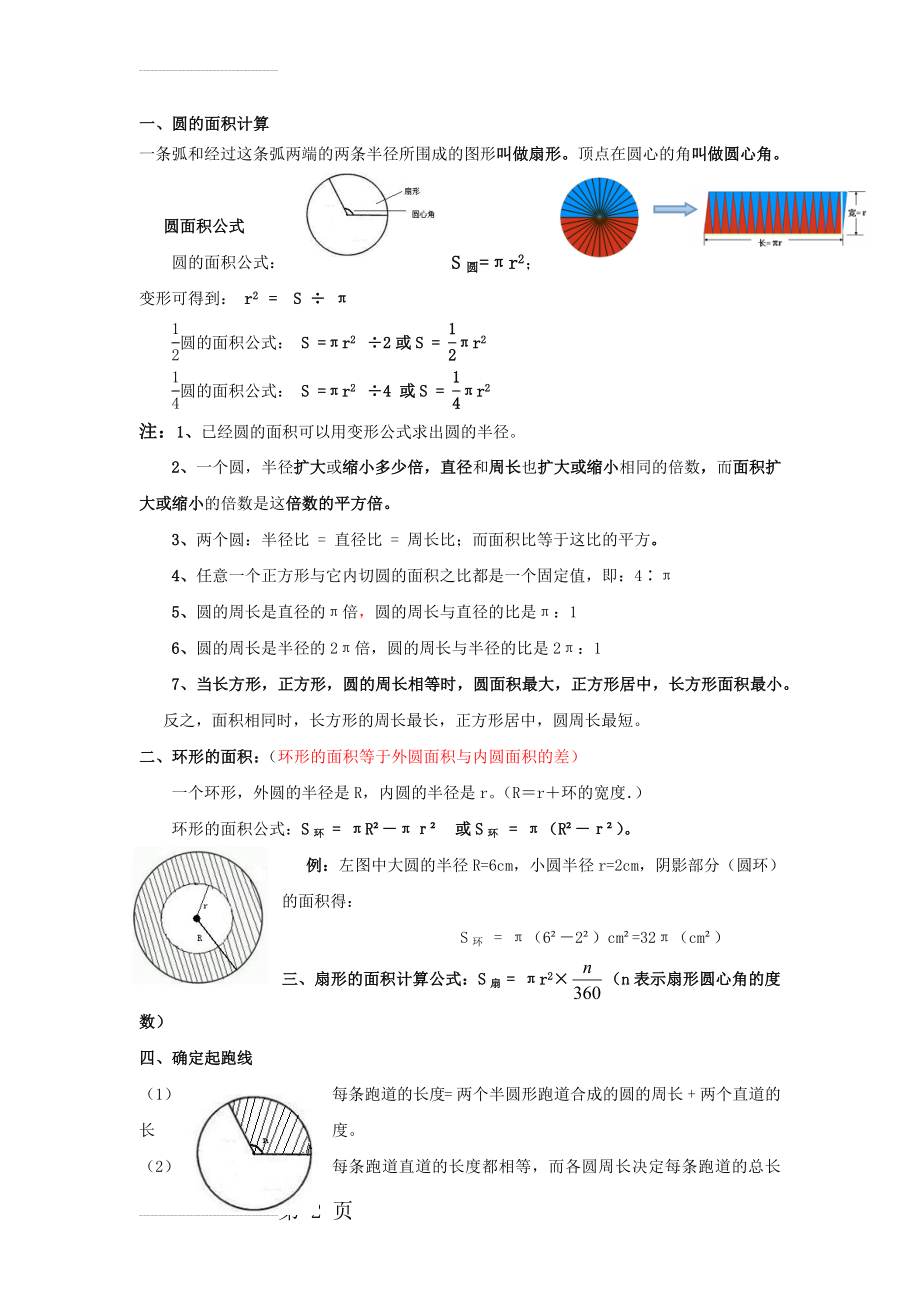 圆的面积知识点(3页).doc_第2页