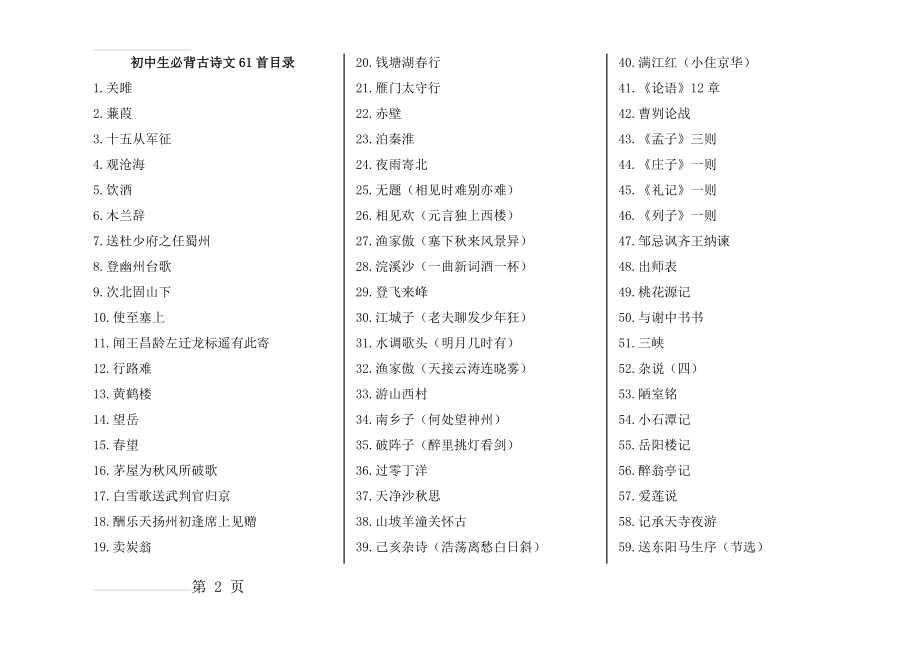 初中生必背古诗文61首(22页).doc_第2页