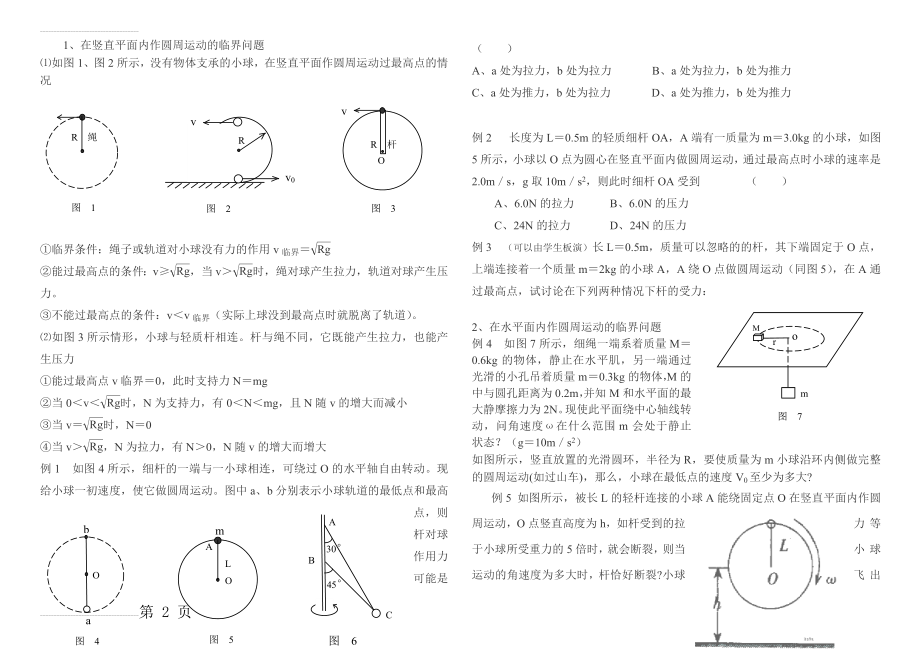 圆周运动中的临界问题习题课(4页).doc_第2页