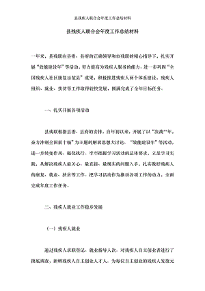 县残疾人联合会年度工作总结材料.doc