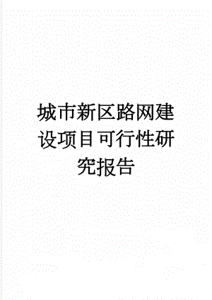 城市新区路网建设项目可行性研究报告(46页).doc