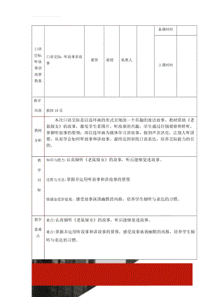 口语交际：听故事讲故事教案(6页).doc