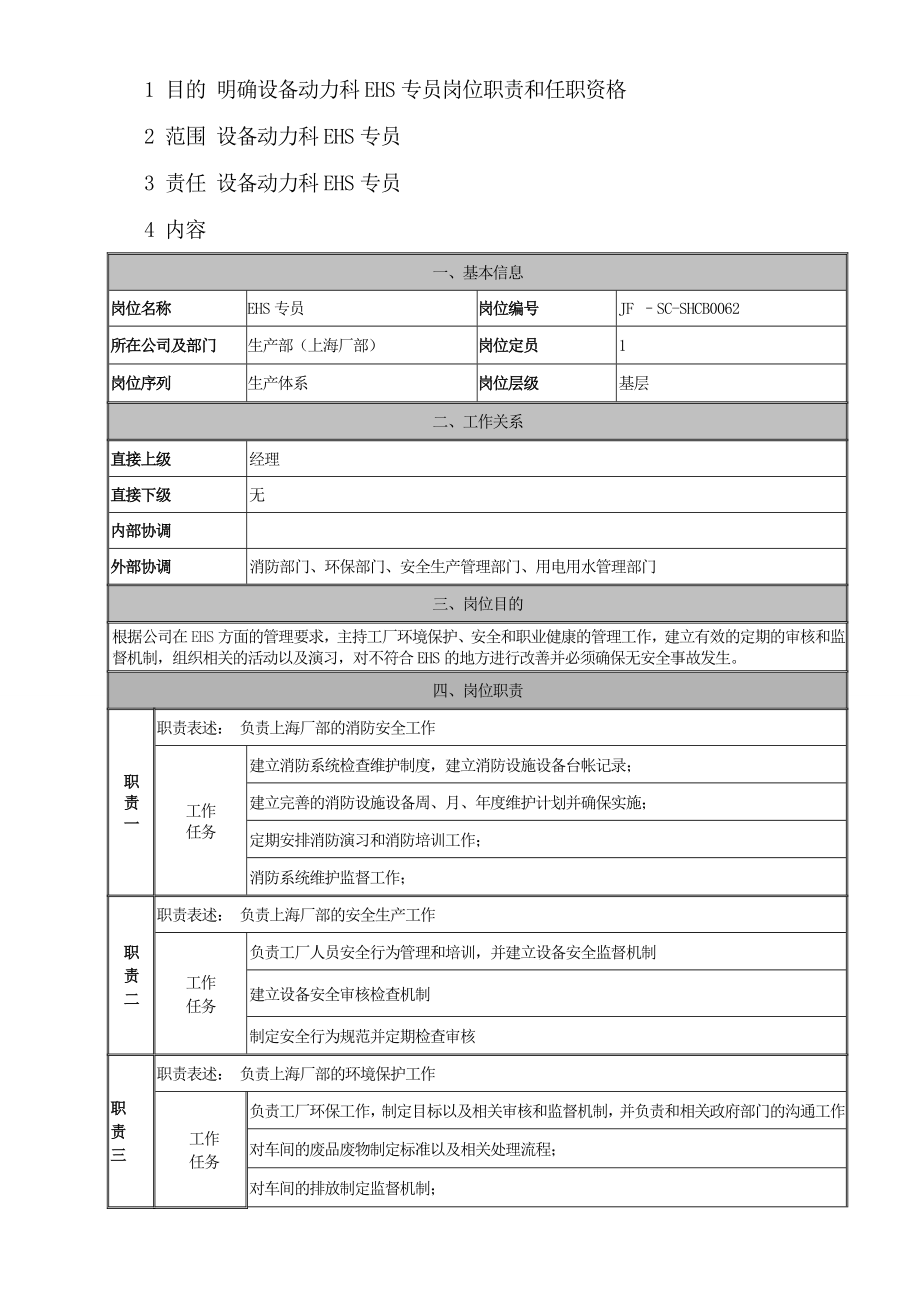 EHS专员岗位说明书.doc_第2页