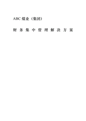 ABC煤业(集团)财务集中管理解决方案.doc