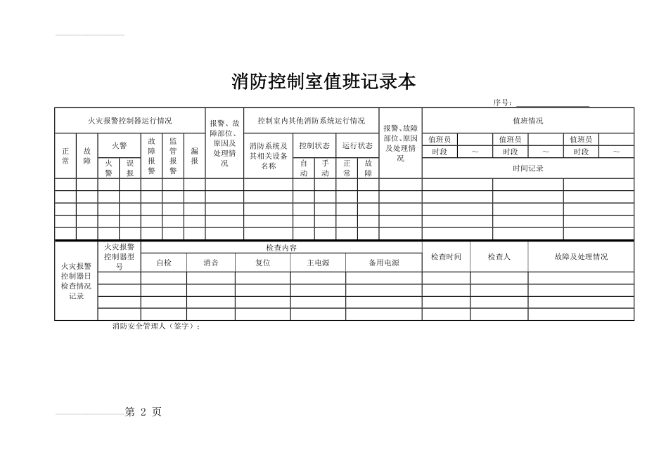 消防安全检查、巡查、值班记录格式(5页).doc_第2页