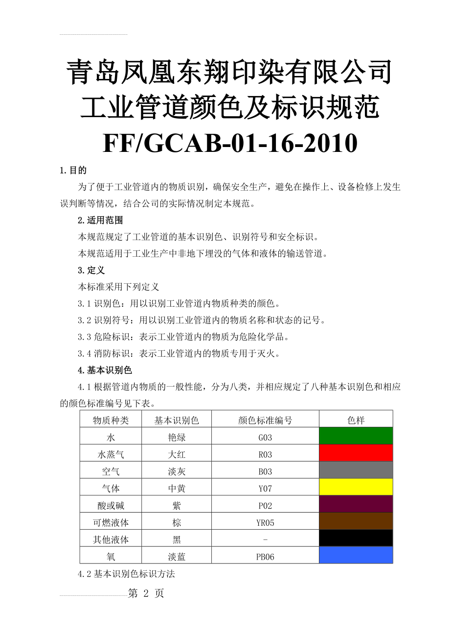 工业管道颜色及标识规范26490(5页).doc_第2页