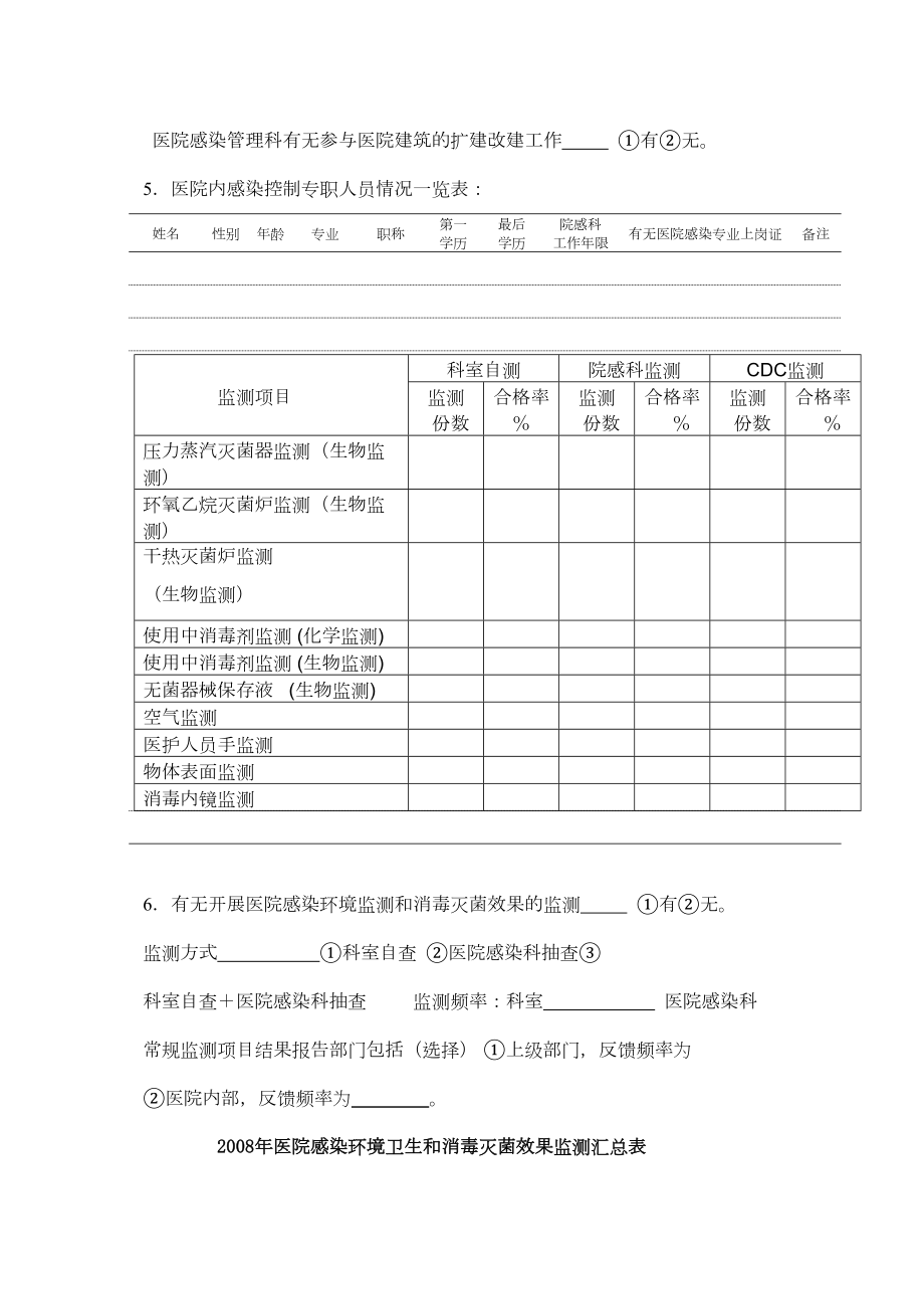 医学专题一医院消毒质量和感染控制调查表.docx_第2页