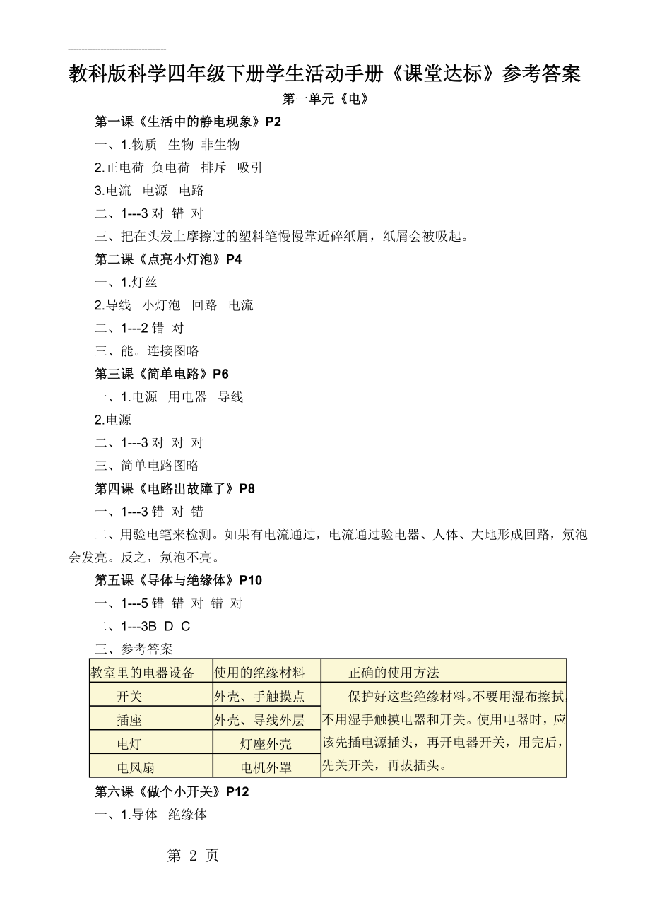 教科版科学四年级下册学生活动手册参考答案16177(7页).doc_第2页