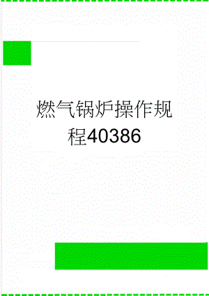 燃气锅炉操作规程40386(9页).doc