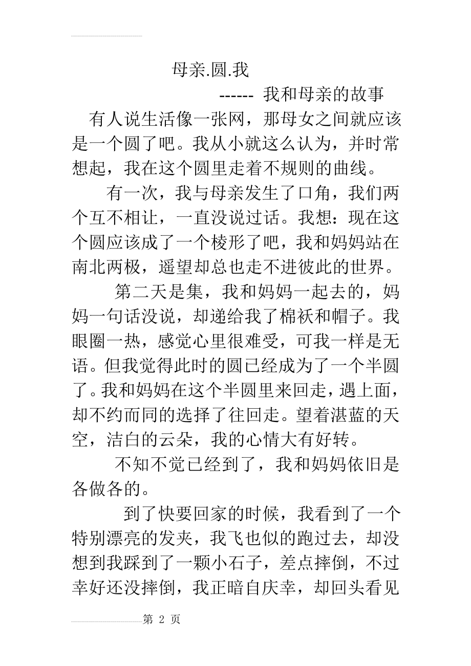 我和母亲不得不说的故事(4页).doc_第2页