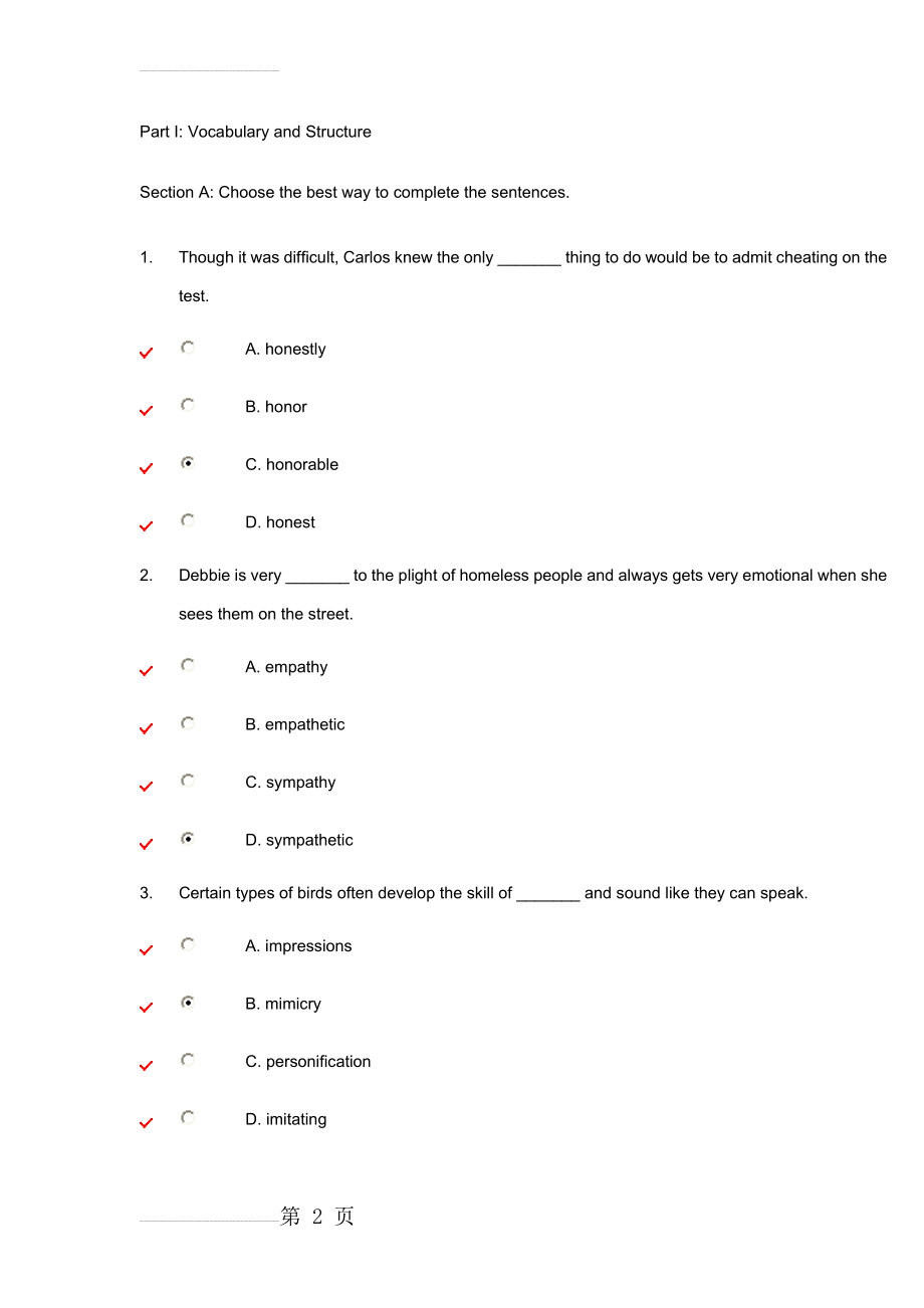 新标准大学英语综合教程2第二单元unit test(12页).doc_第2页