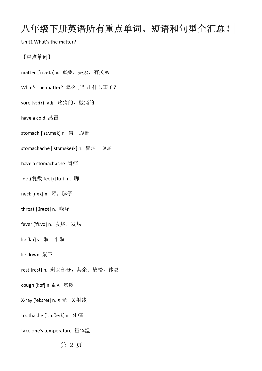 八年级下册英语单词、短语句型(48页).doc_第2页