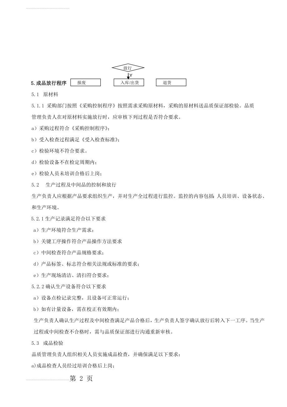 医疗器械产品放行控制程序(4页).doc_第2页