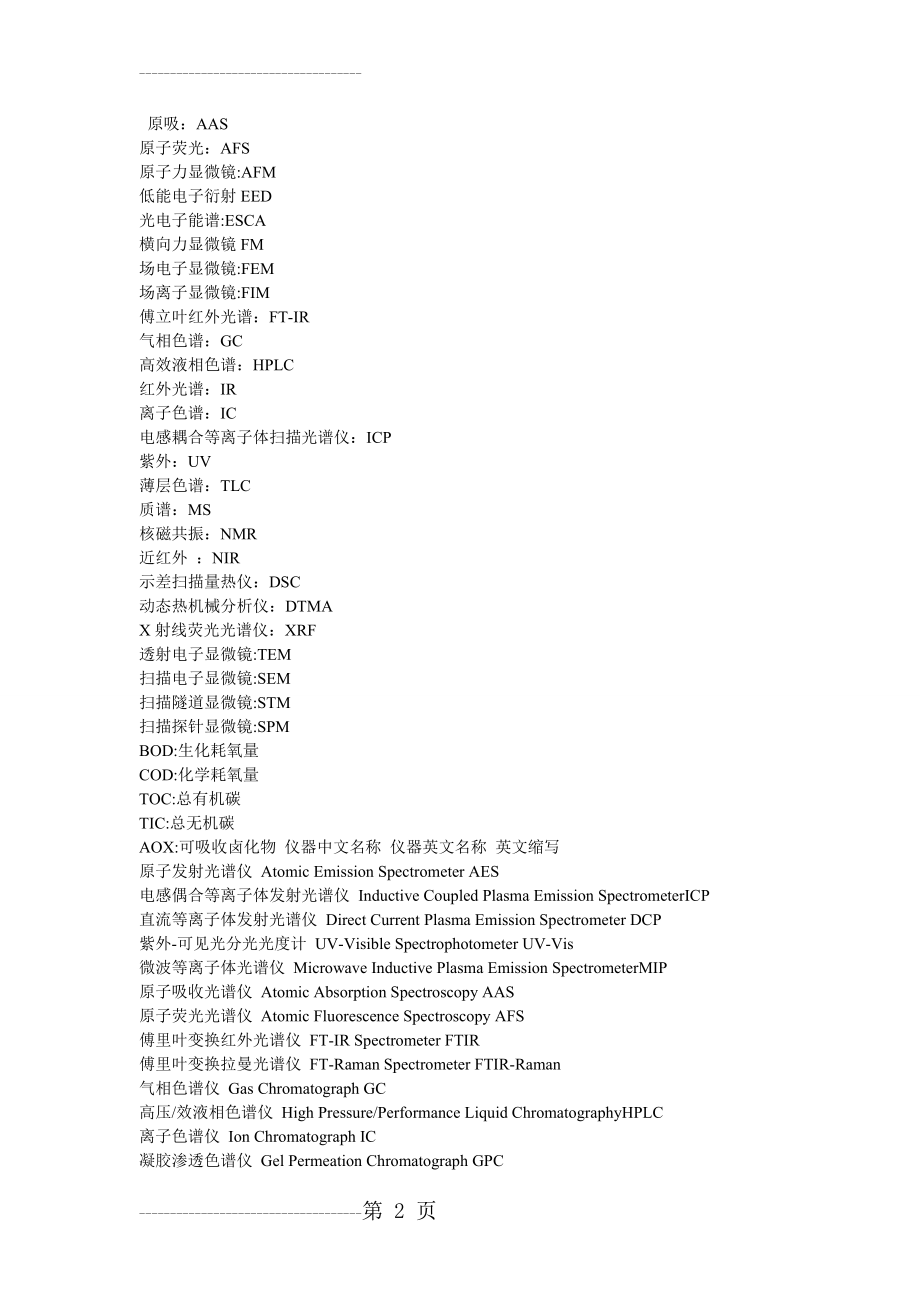 分析仪器中英文对照表(4页).doc_第2页