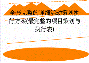 全套完整的详细活动策划执行方案(最完整的项目策划与执行表)(11页).doc