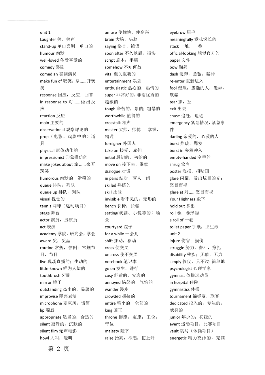 牛津英语模块6单词表(6页).doc_第2页