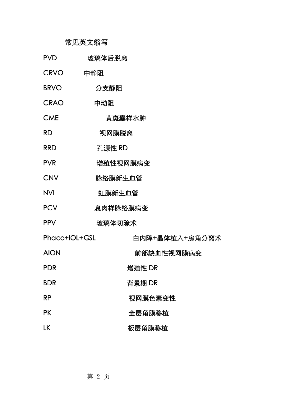 眼科常见疾病英文缩写05355(2页).doc_第2页