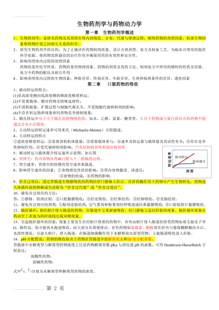 生物药剂学与药物动力学考试复习资料39547(6页).doc_第2页