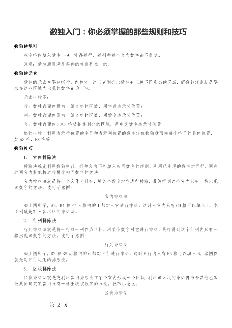 数独入门：你必须掌握的那些规则和技巧(4页).doc_第2页