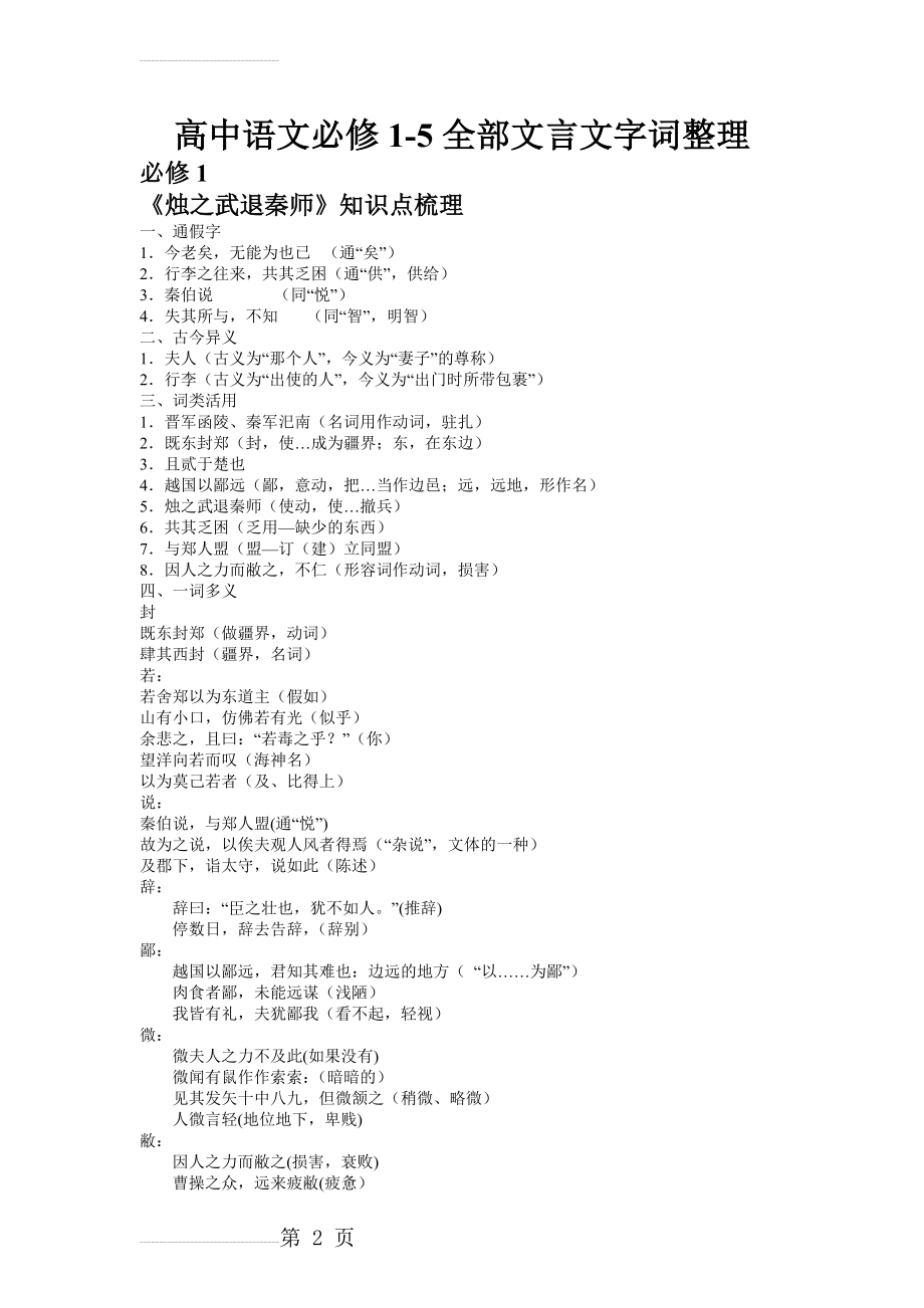 《高中语文必修1-5全部文言文字词整理》印(36页).doc_第2页