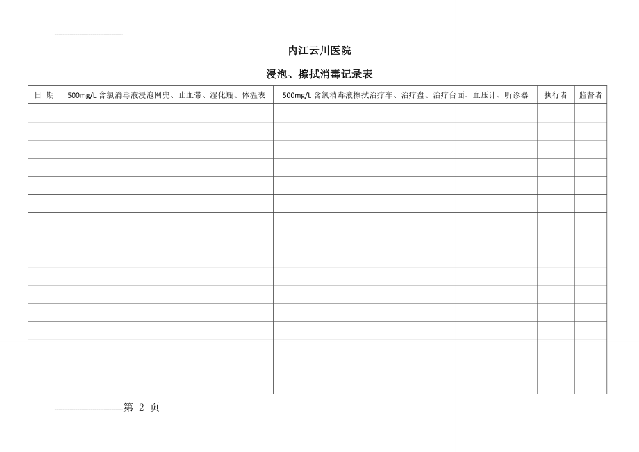 病区浸泡、擦拭消毒记录本(3页).doc_第2页