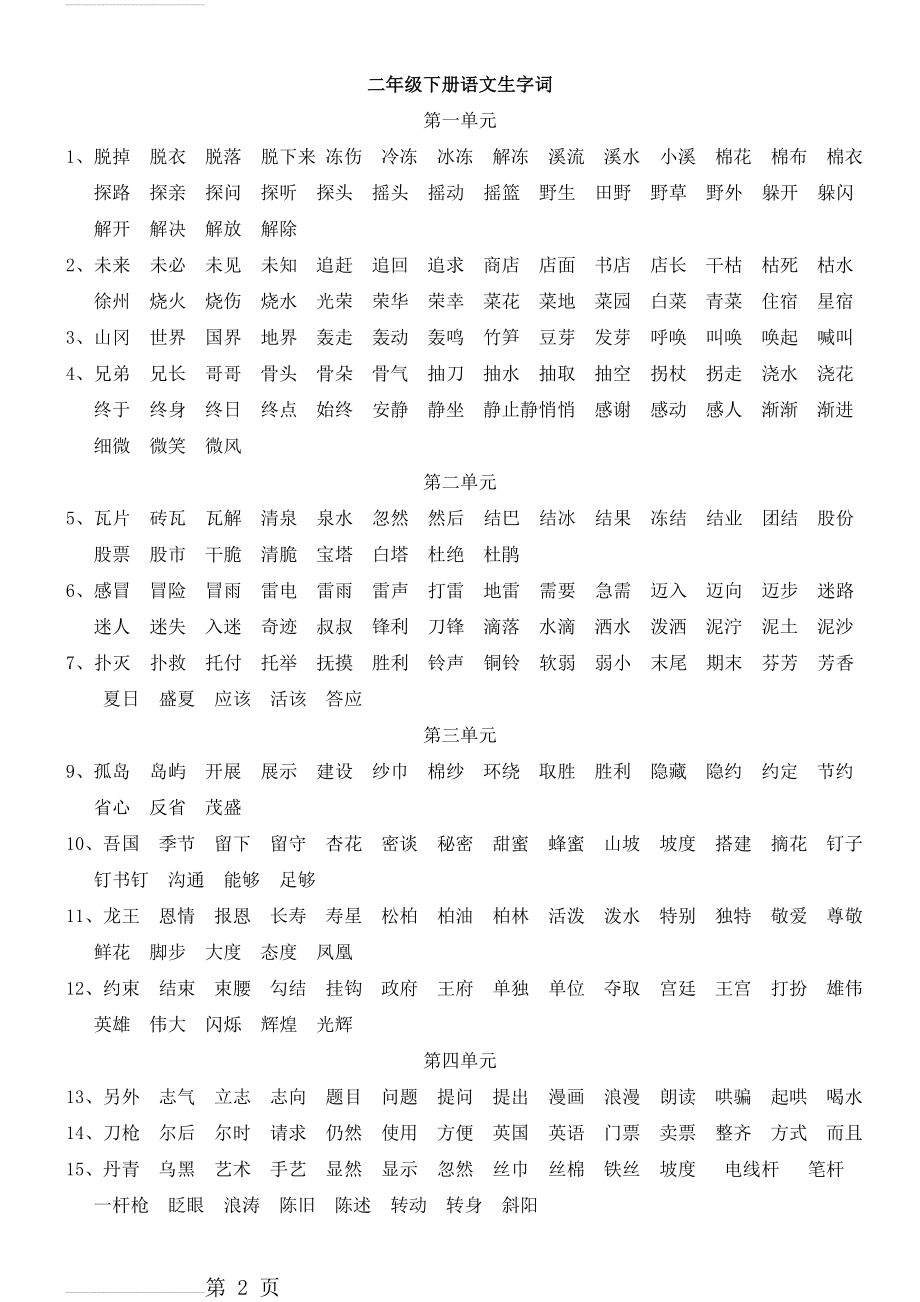 人教版小学语文二年级下册词语盘点(4页).doc_第2页