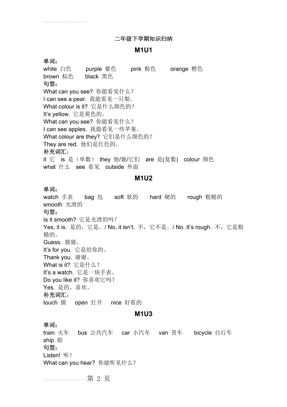 新版 上海 牛津英语 2B 知识点(5页).doc_第2页