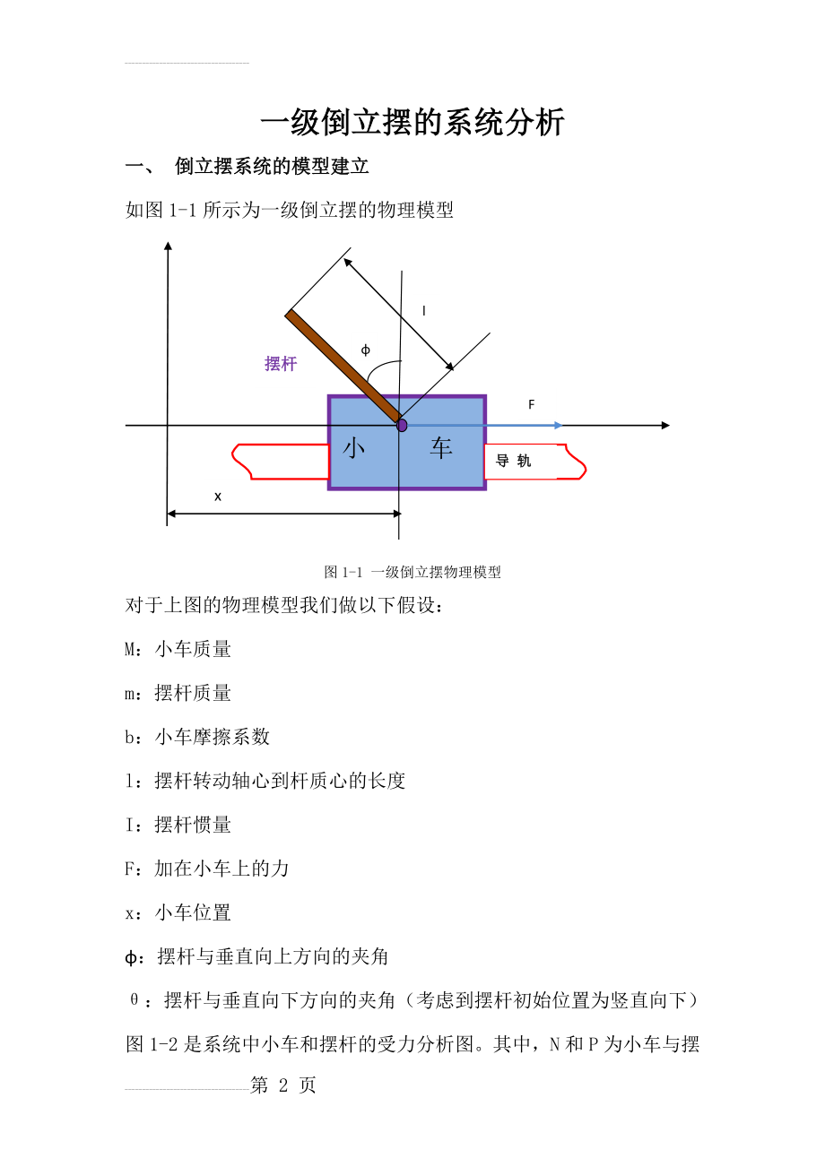 一级倒立摆系统分析(15页).doc_第2页