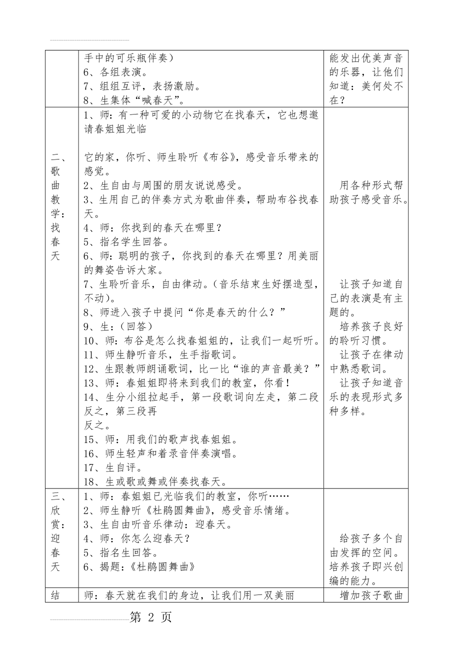 人音版一年级下音乐教案表格版(48页).doc_第2页