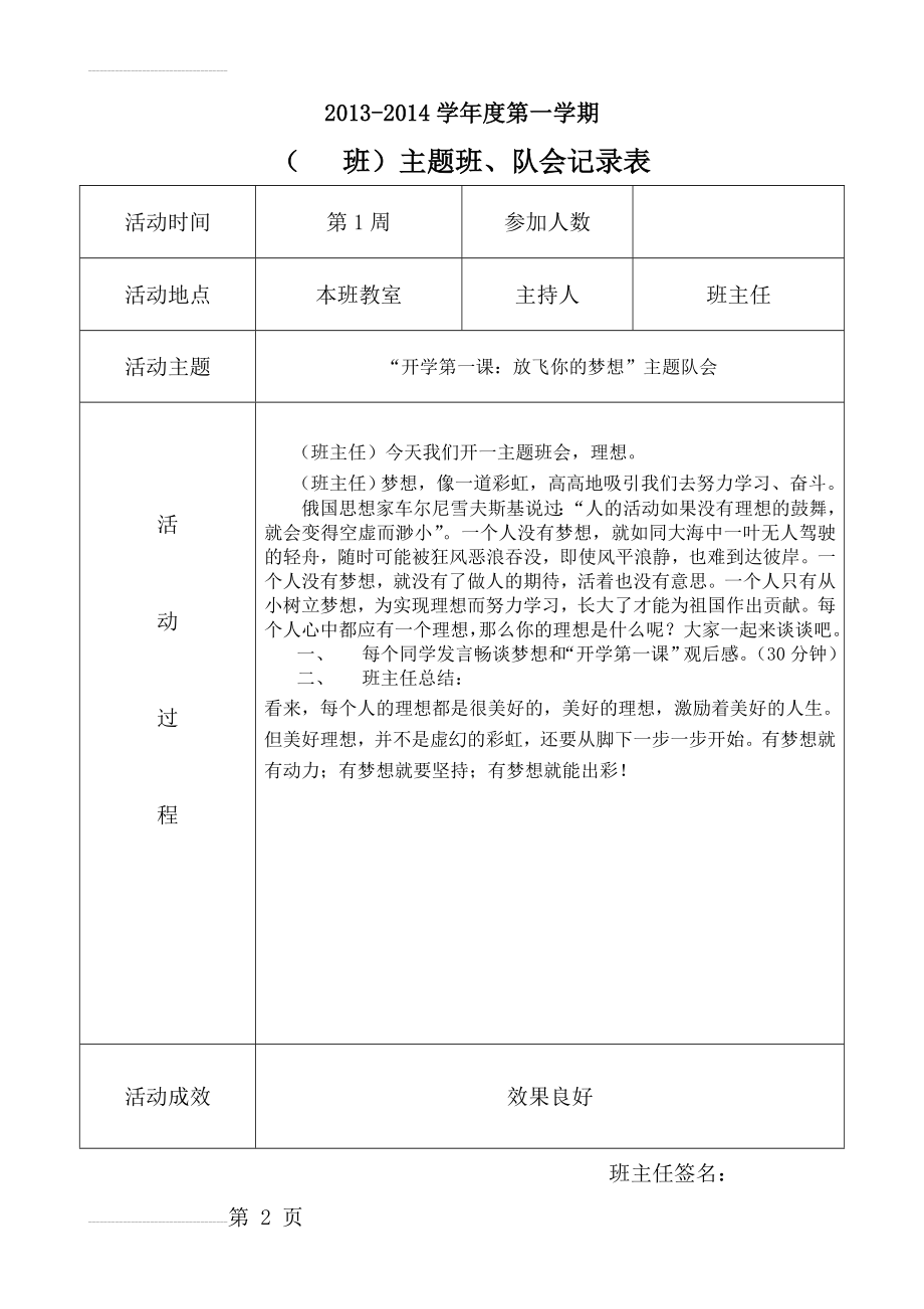 主题班、队会记录表(5页).doc_第2页