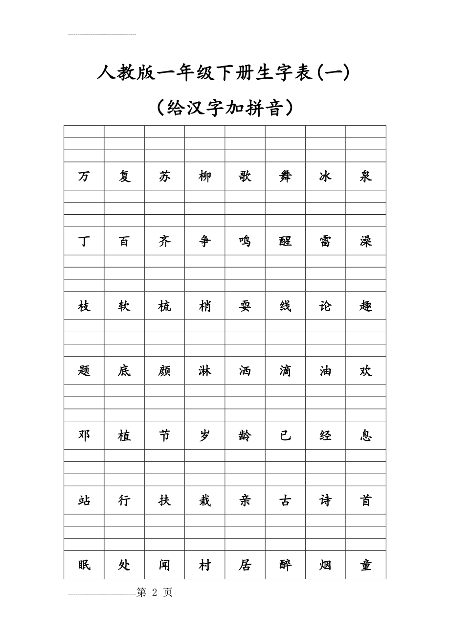 一年级人教版下册生字表(给汉字加拼音)(12页).doc_第2页