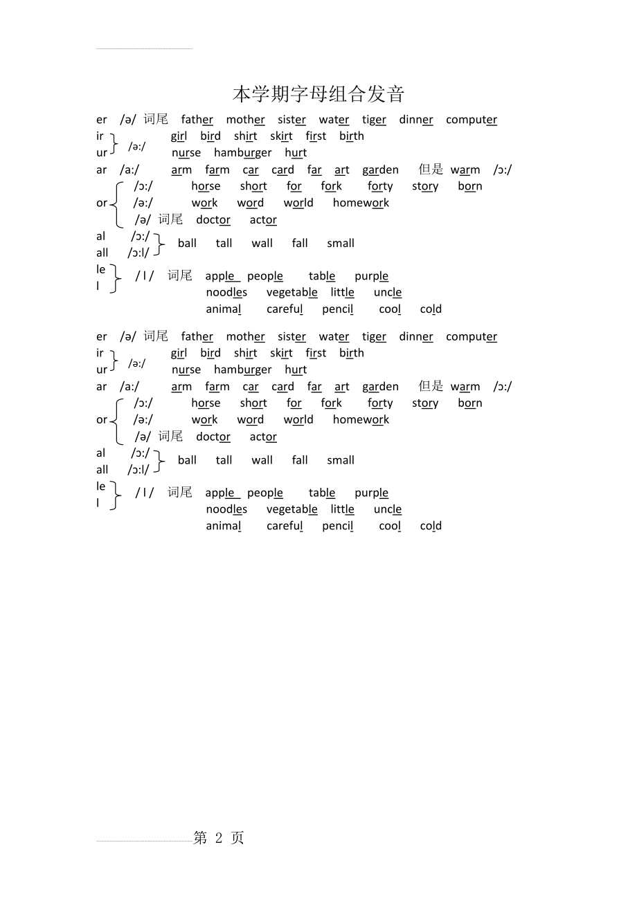 四年级英语字母组合发音(2页).doc_第2页