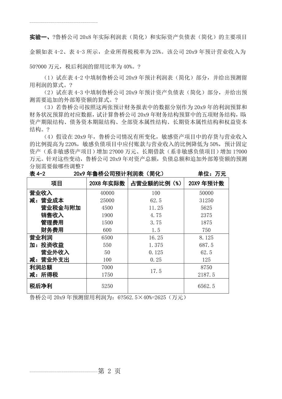 公司理财综合模拟(19页).doc_第2页